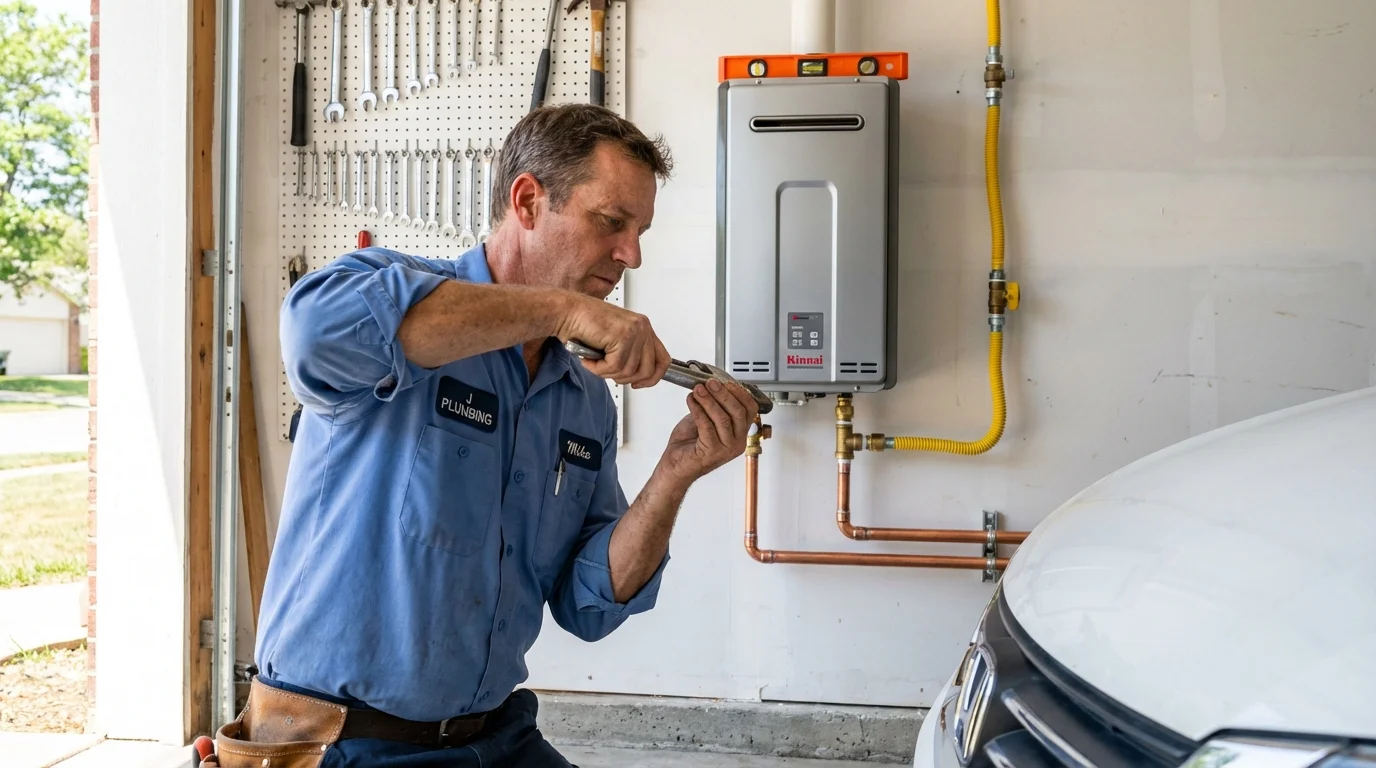 Tankless water heater installation by a Johns Plumbing LLC plumber in Lakewood